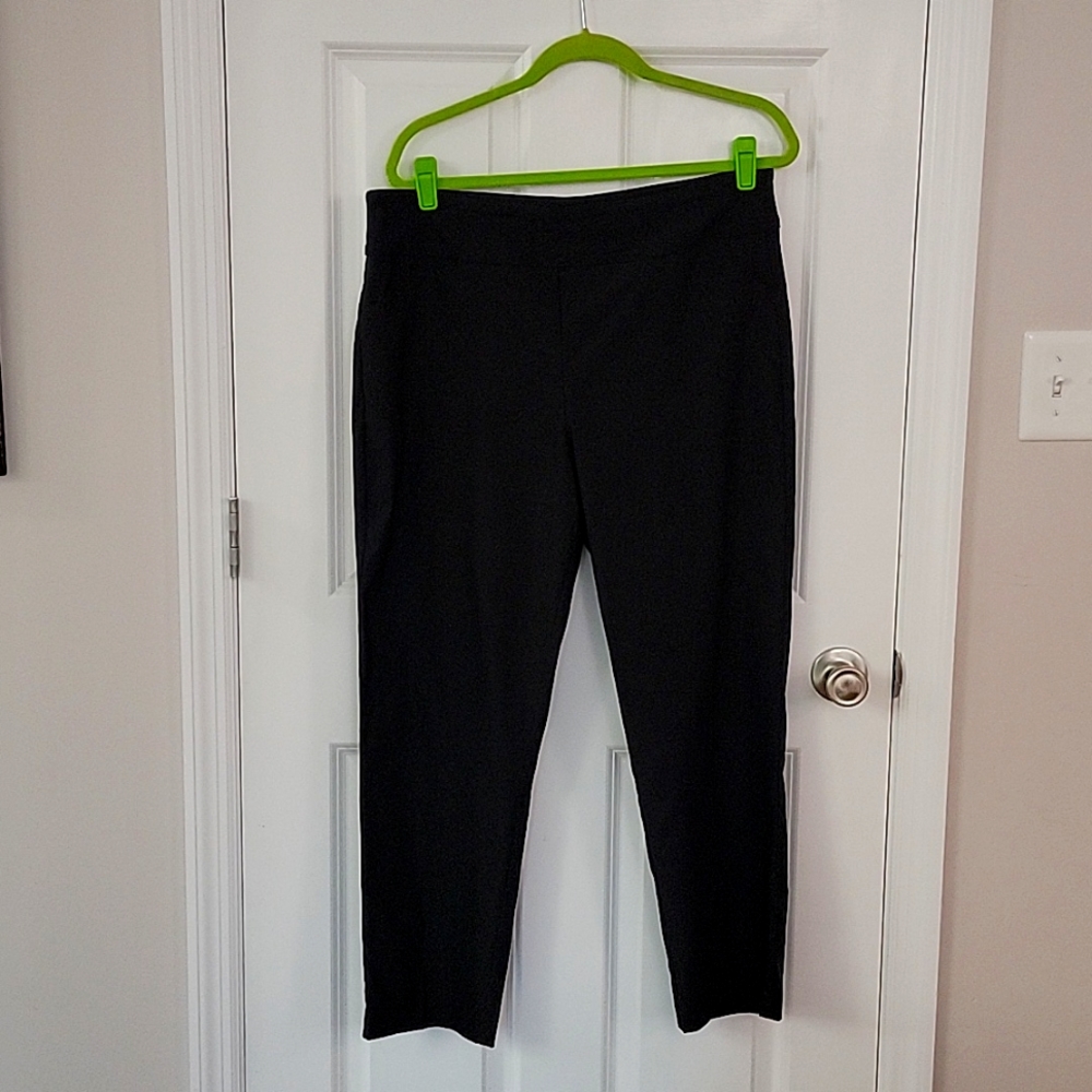 TRIBALFia Straight Leg Pull On Trouser Pant - Black - sz 16